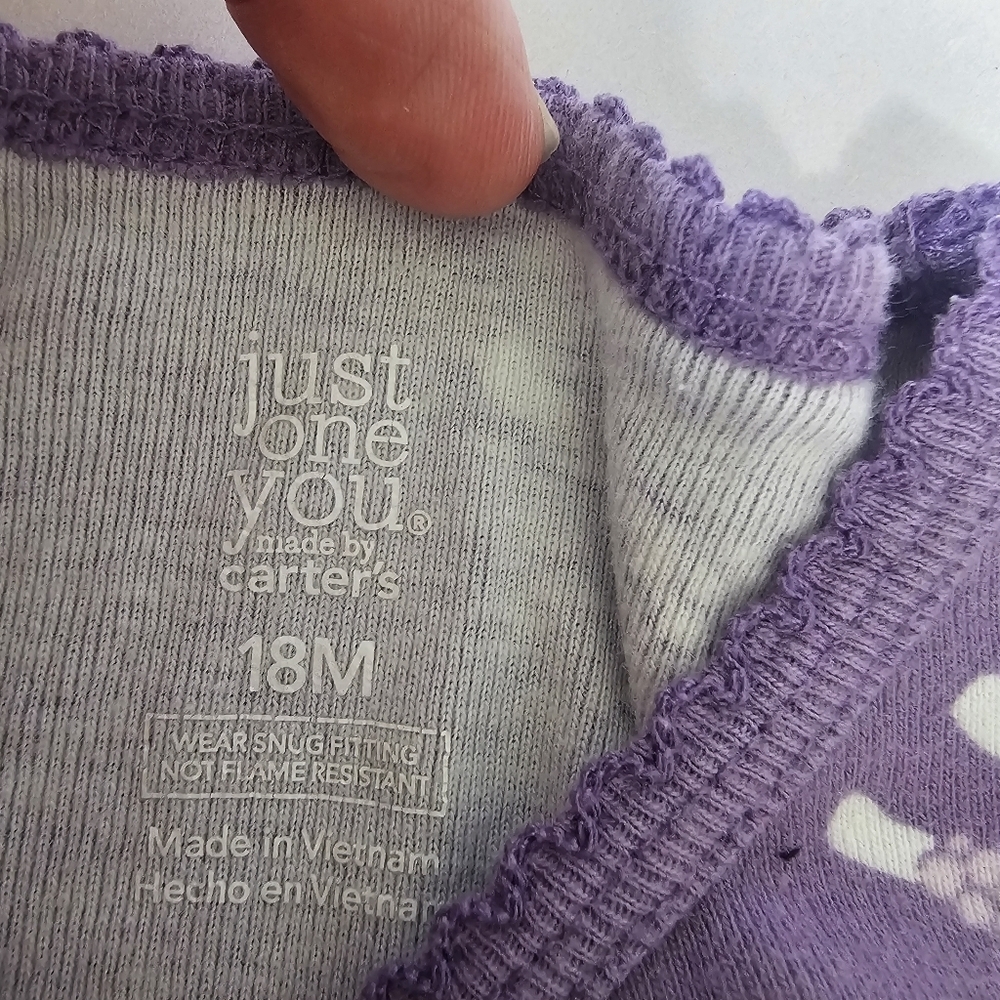 Carter's Just One You Baby Girl‎ 18M Purple Lamb Sheep Pajama Set Pants Top - Picture 5 of 9